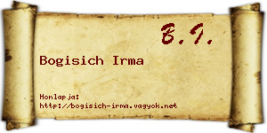 Bogisich Irma névjegykártya