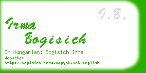 irma bogisich business card